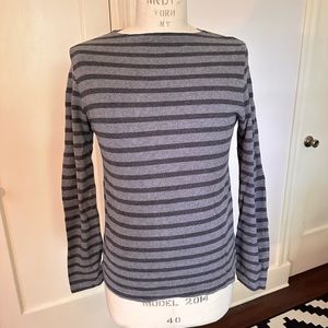 Muji Size L (US size S-M) Striped Cotton Boatneck T - mid weight
